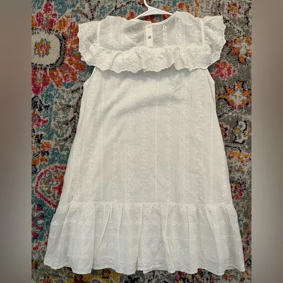 NWT ⭐️ Ellison Off White Eyelet Lace Shift Dress Size Small - Picture 12 of 16